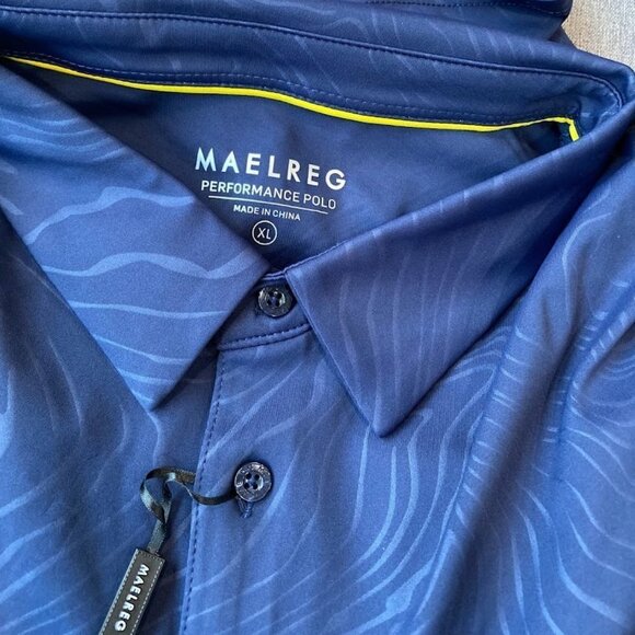 Golf Shirt Long Sleeve Casual Performance Dry Fit Embossed Polo Shirt, Blue XL - Picture 3 of 8